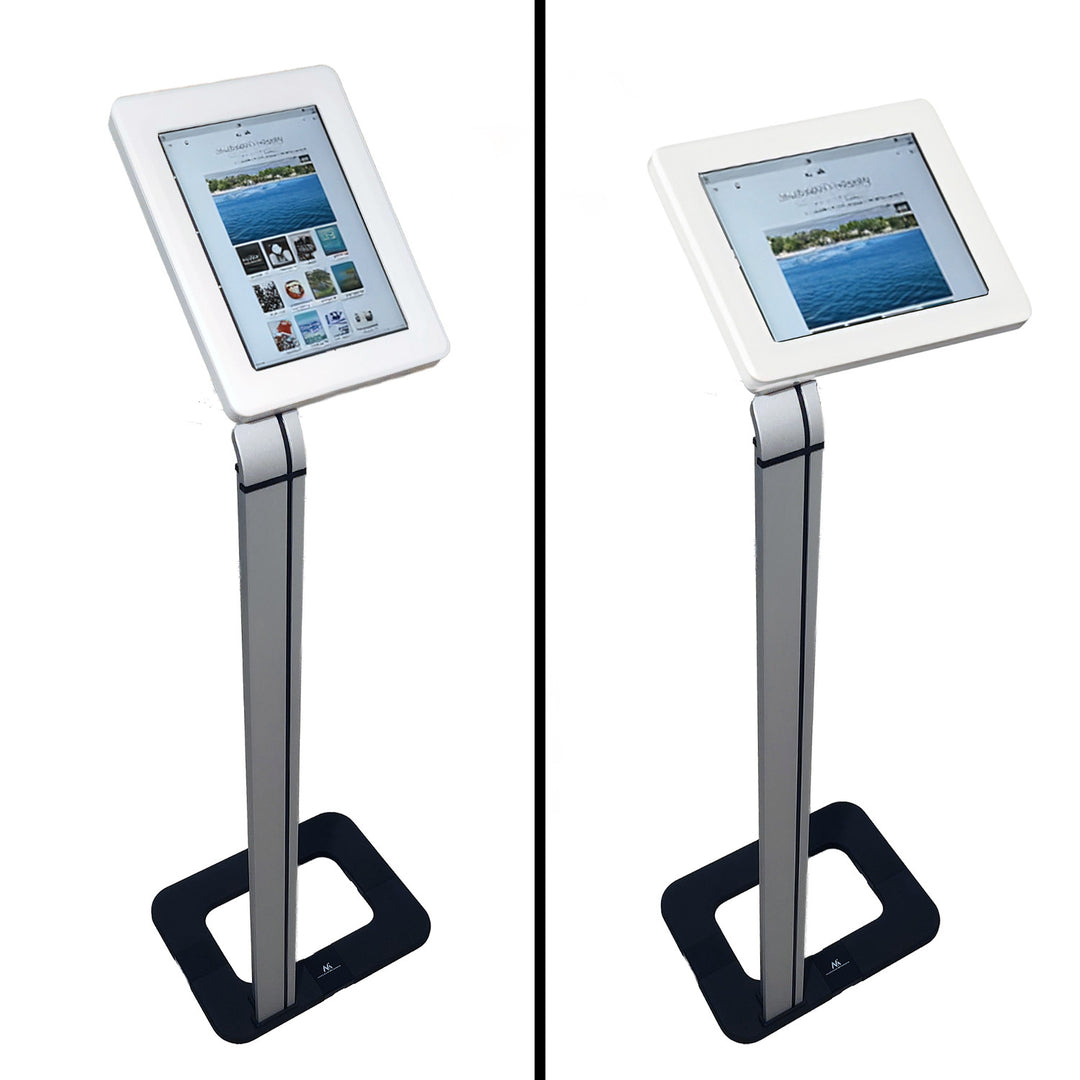 Maclean stojan na tablet / držiak na reklamu, podlahový stojan so zámkom, univerzálny, 9,7"-10,1", MC-645