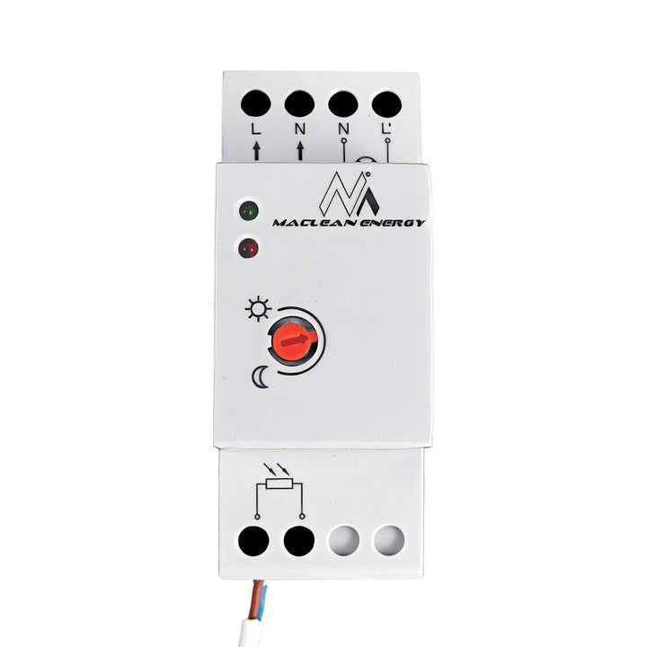 Súmrakový spínač Maclean, na DIN lištu, s externou sondou, 220-240V/AC, 50Hz, 20A, MCE83