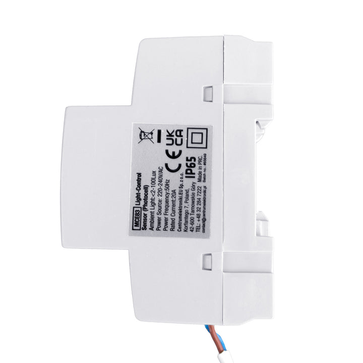 Súmrakový spínač Maclean, na DIN lištu, s externou sondou, 220-240V/AC, 50Hz, 20A, MCE83