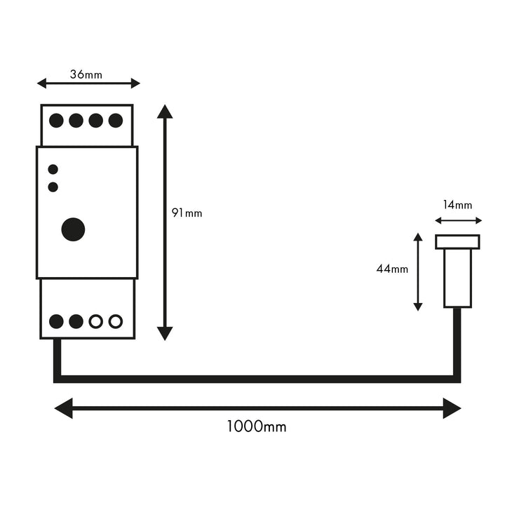 Súmrakový spínač Maclean, na DIN lištu, s externou sondou, 220-240V/AC, 50Hz, 20A, MCE83