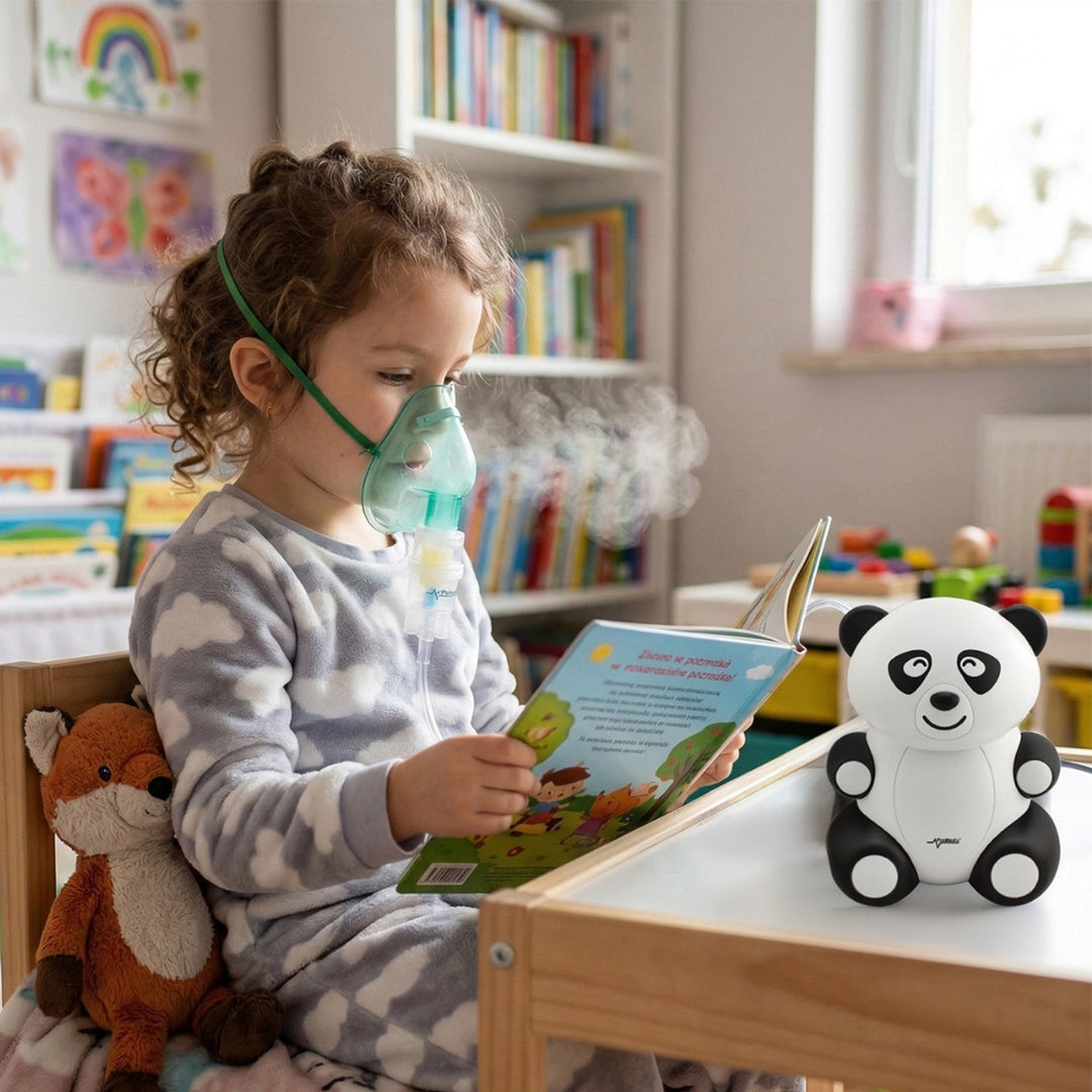 Detský inhalátor Promedix PR-812 panda, sada masky, filtre
