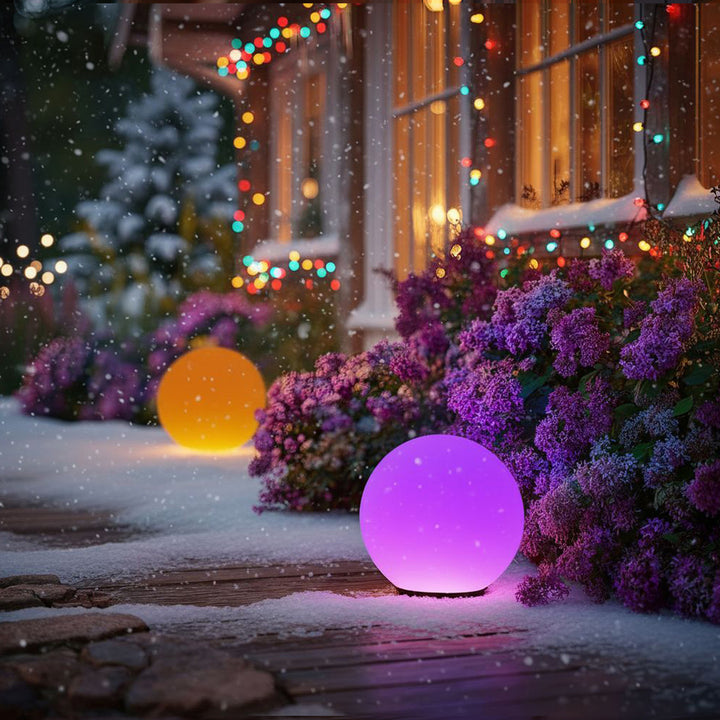 Solárna lampa GreenBlue, voľne stojaca, záhradná, guľa 25x25x58cm, RGB LED, GB165