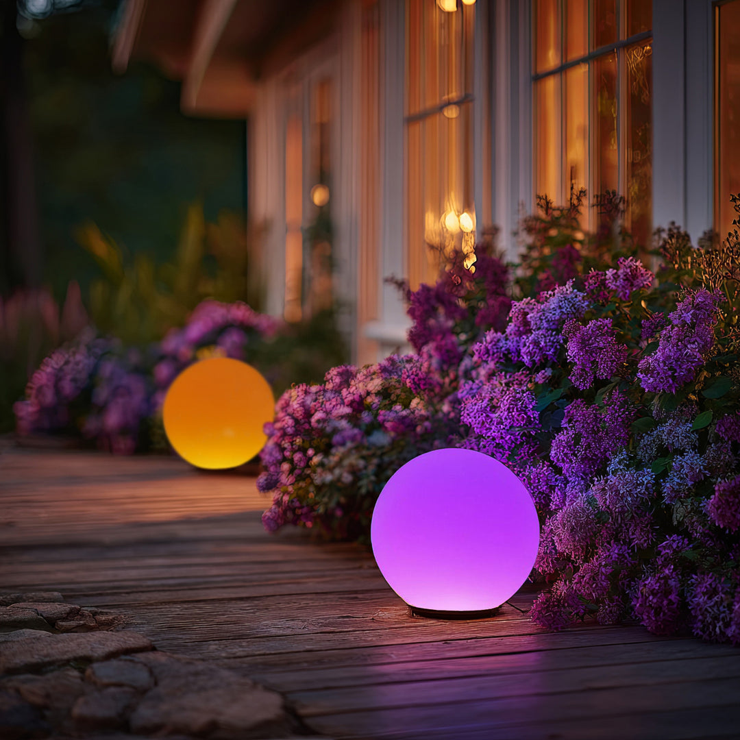 Záhradná solárna LED lampa voľne stojace GB167 30x30x63cm gule, plné farby LED
