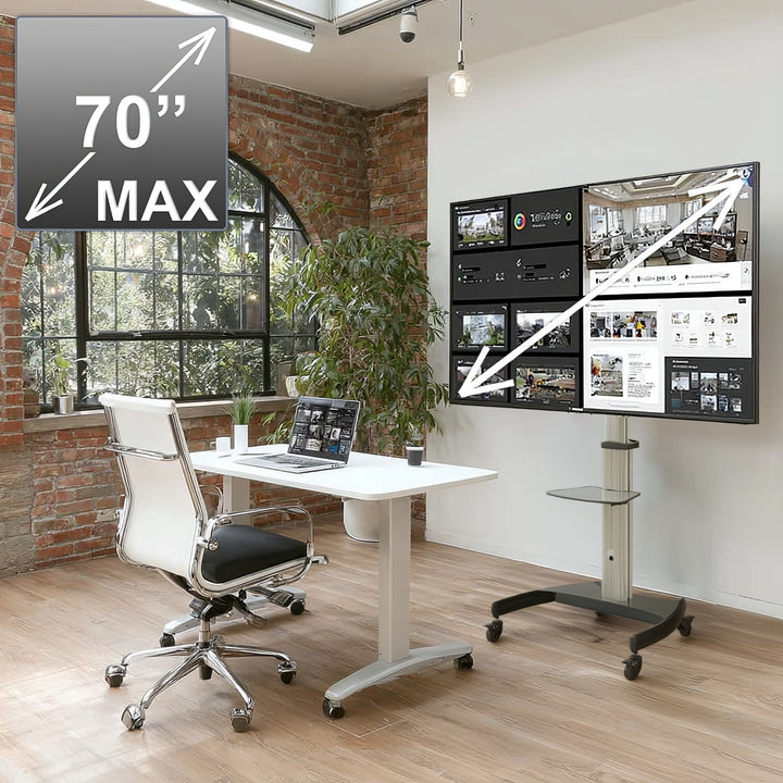 Maclean MC-801 Profesionální LCD TV LED OLED QLED Plazmový televizor Stojan na stojanu max 70 "max. 50 kg VESA 600x400 Výškově nastavitelný