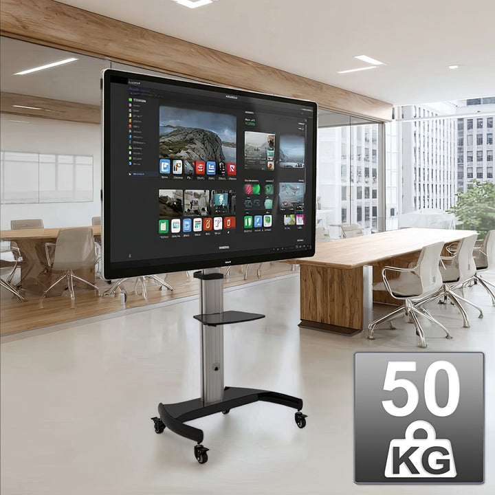 Maclean MC-801 Profesionální LCD TV LED OLED QLED Plazmový televizor Stojan na stojanu max 70 "max. 50 kg VESA 600x400 Výškově nastavitelný