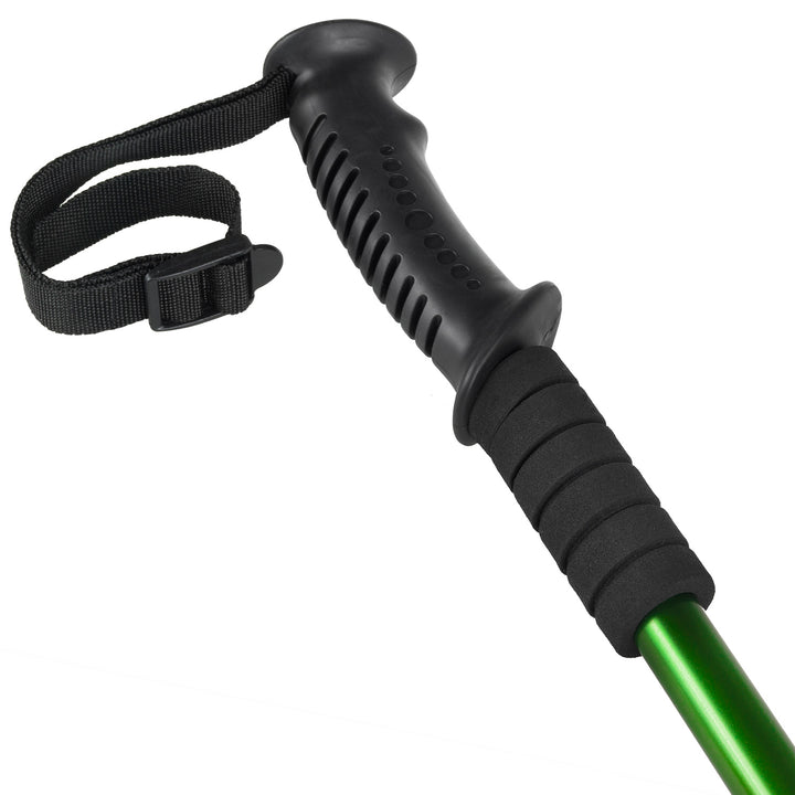 Hliníkové palice na nordic walking, 65–135 cm, teleskopické, zelené