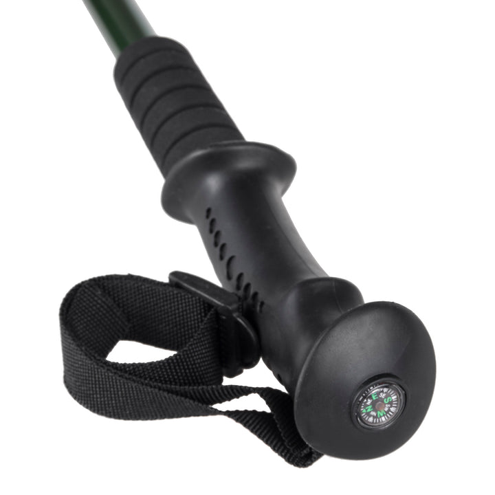 Hliníkové palice na nordic walking, 65–135 cm, teleskopické, zelené
