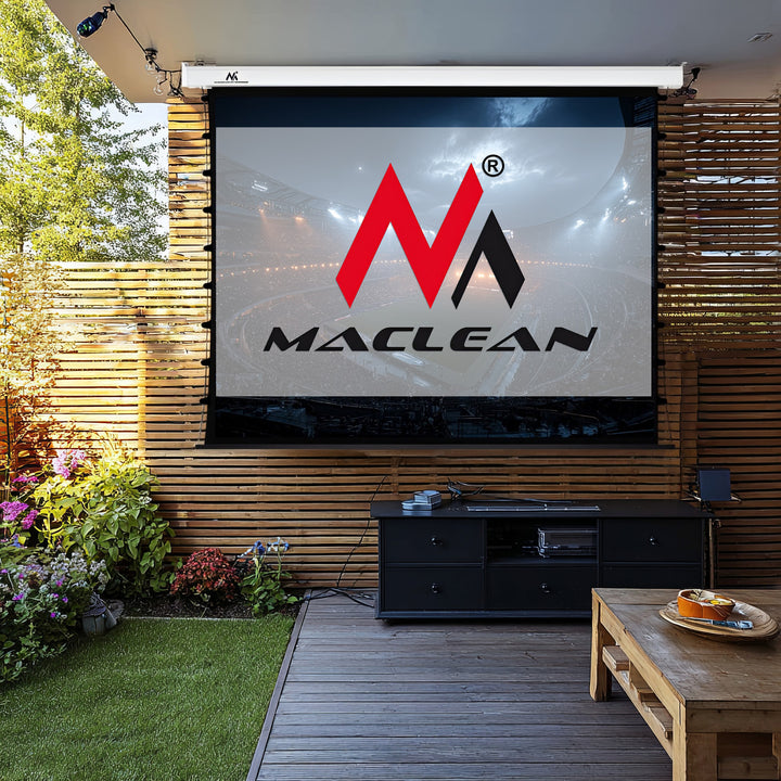 Elektrické projekčné plátno Maclean, Premium, napínané, nástenné alebo stropné, 120", 4:3, MC-993