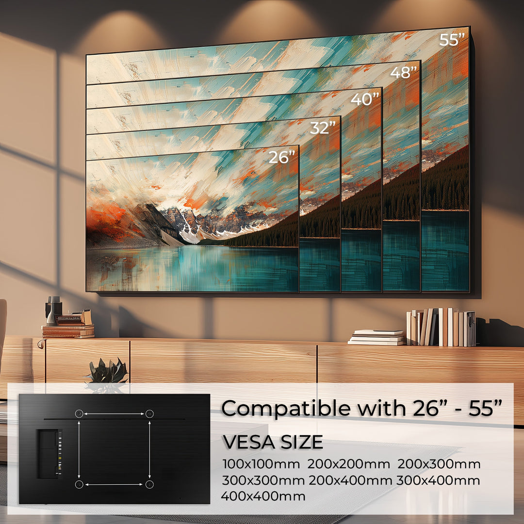 Univerzálny držiak na stenu pre OLED QLED LCD LED plazmové televízory 26-55" do max. 40 kg VESA 400x400 mm Naklápací tenký dizajn