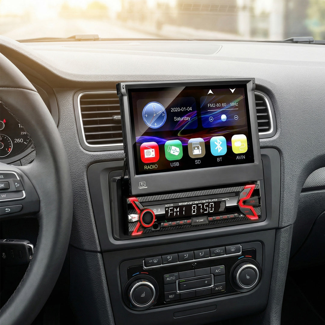 Audiocore AC9100 LCD 7" vysúvací dotykový panel 1080P MP5 AVI DivX Bluetooth handsfree RDS + diaľkové ovládanie