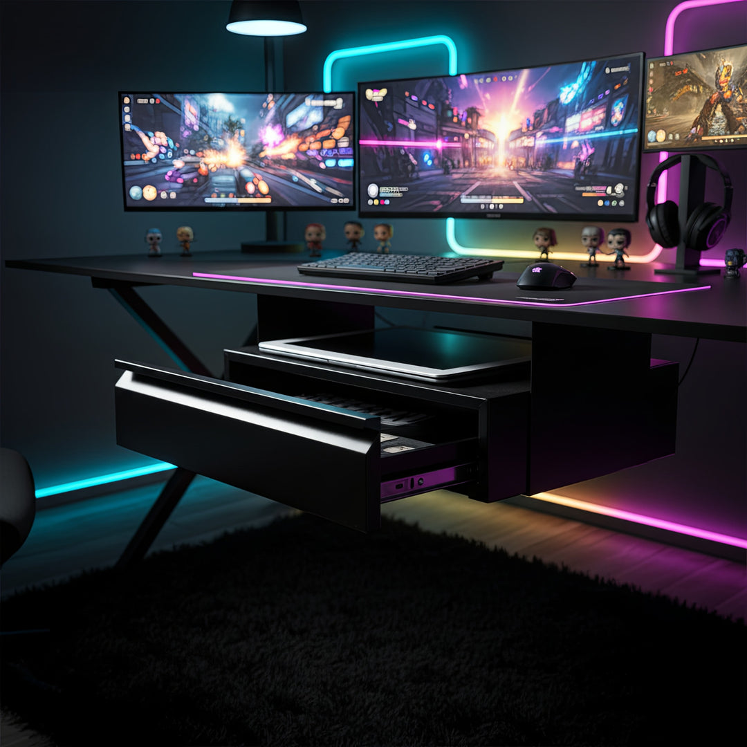 Ergonomický čierny organizér pod stôl Maclean MC-875 max. 5 kg