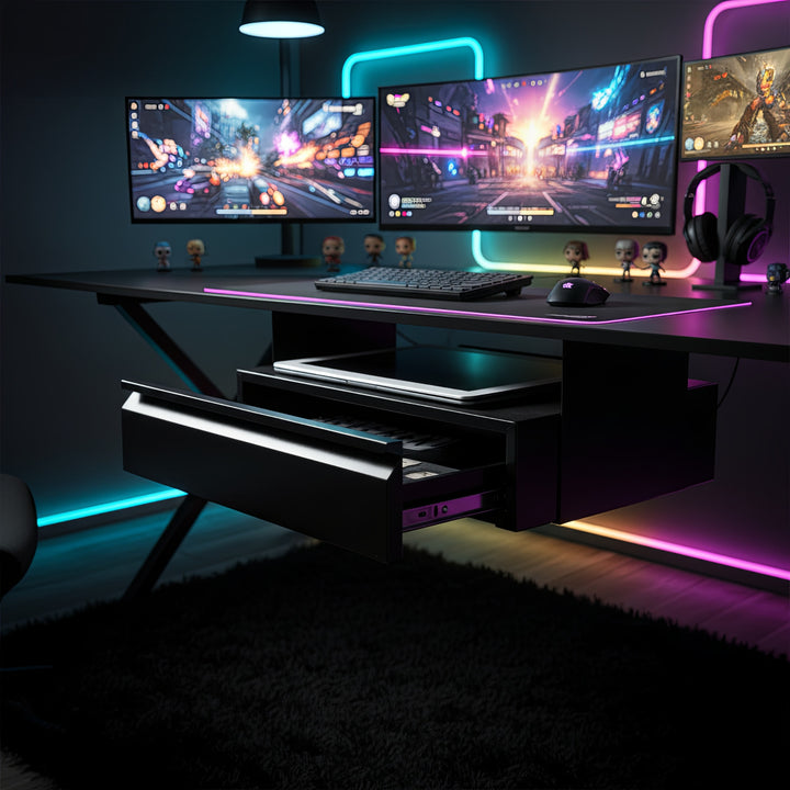 Ergonomický čierny organizér pod stôl Maclean MC-875 max. 5 kg