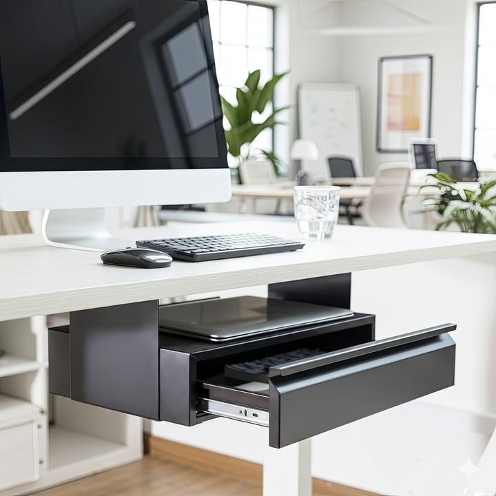 Ergonomický čierny organizér pod stôl Maclean MC-875 max. 5 kg