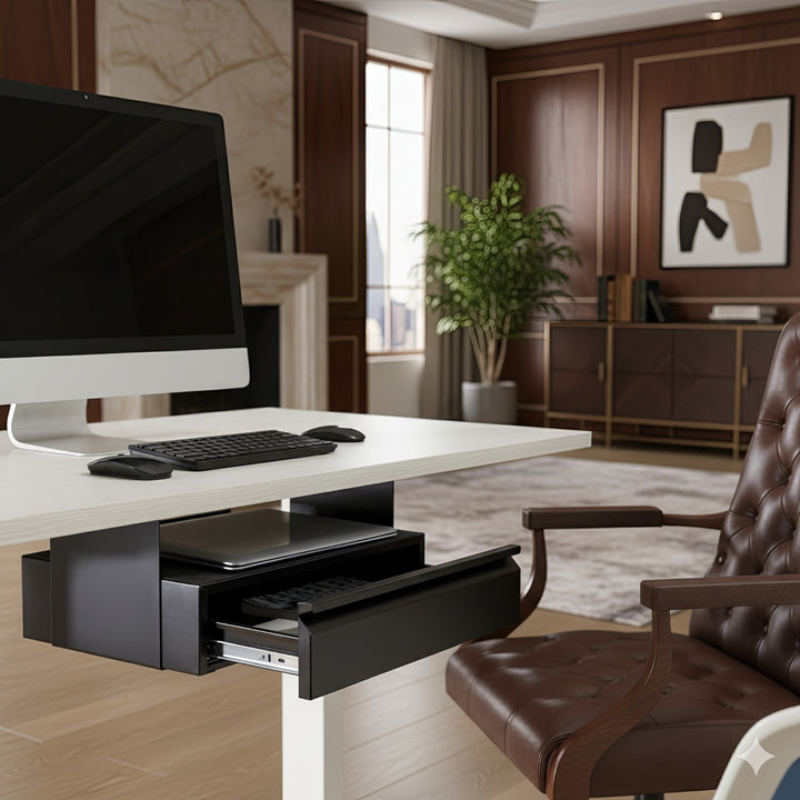 Ergonomický čierny organizér pod stôl Maclean MC-875 max. 5 kg