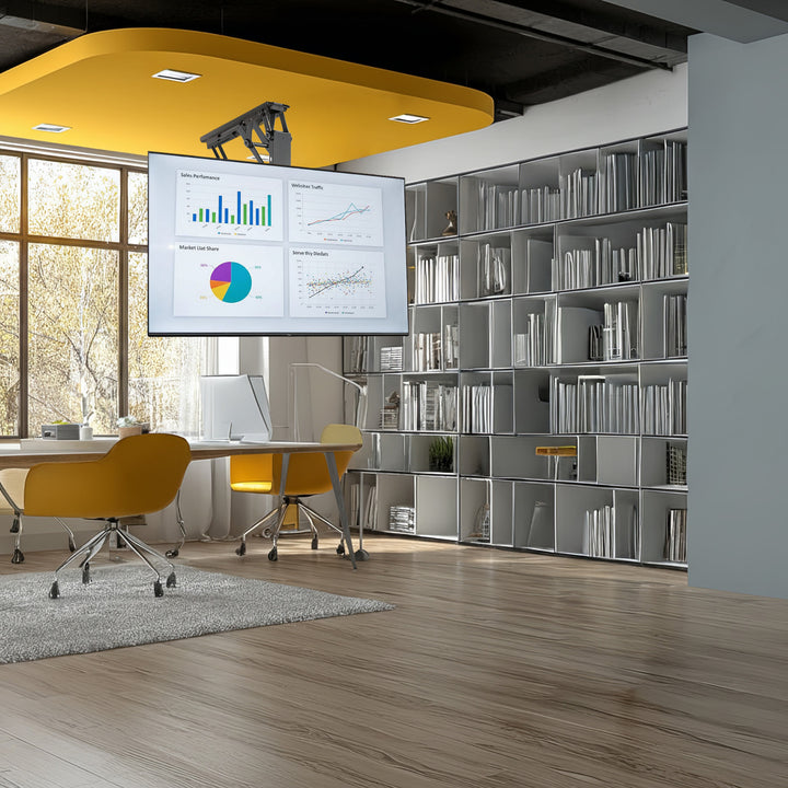 Elektrický stropný držiak pre TV, pre šikmé steny 32"-70" Max. 35 kg diaľkové ovládanie Maclean MC-880 max VESA 600x411