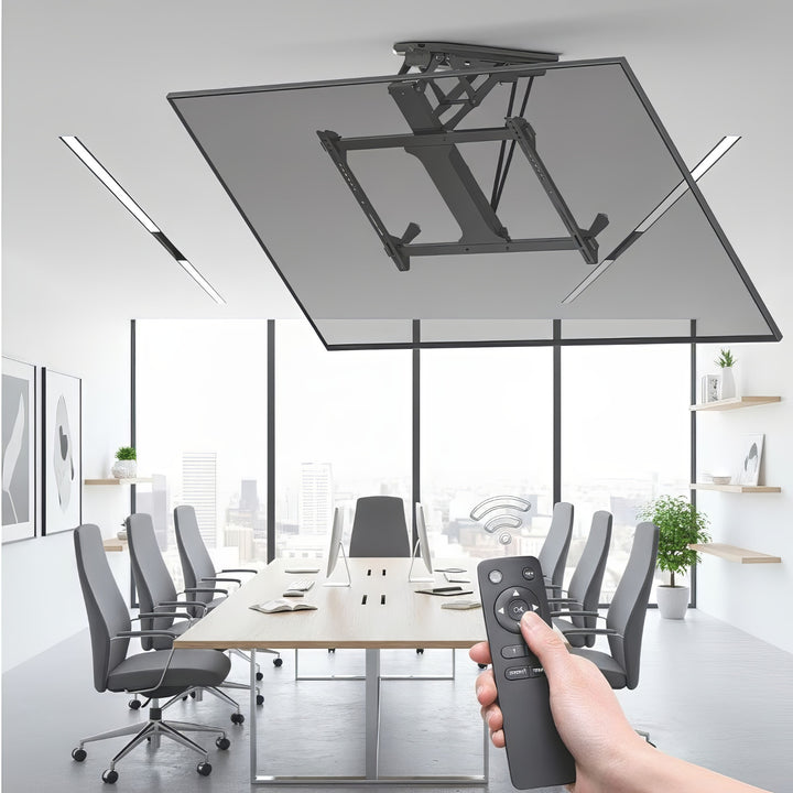 Elektrický stropný držiak pre TV, pre šikmé steny 32"-70" Max. 35 kg diaľkové ovládanie Maclean MC-880 max VESA 600x411