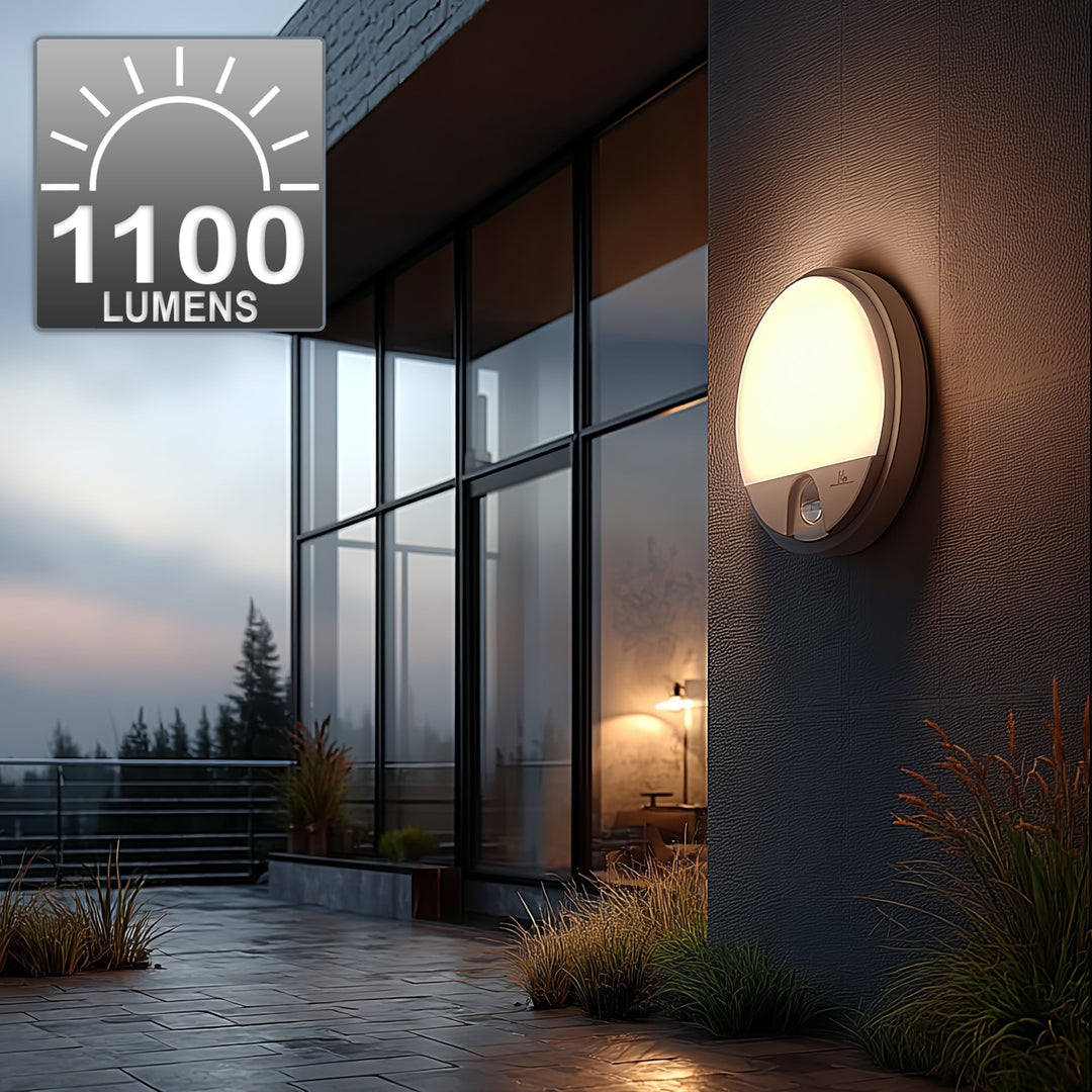 Infračervený detektor pohybu LED lampa MCE291 W 1100lm 15W IP54 Maclean Energy farba biela