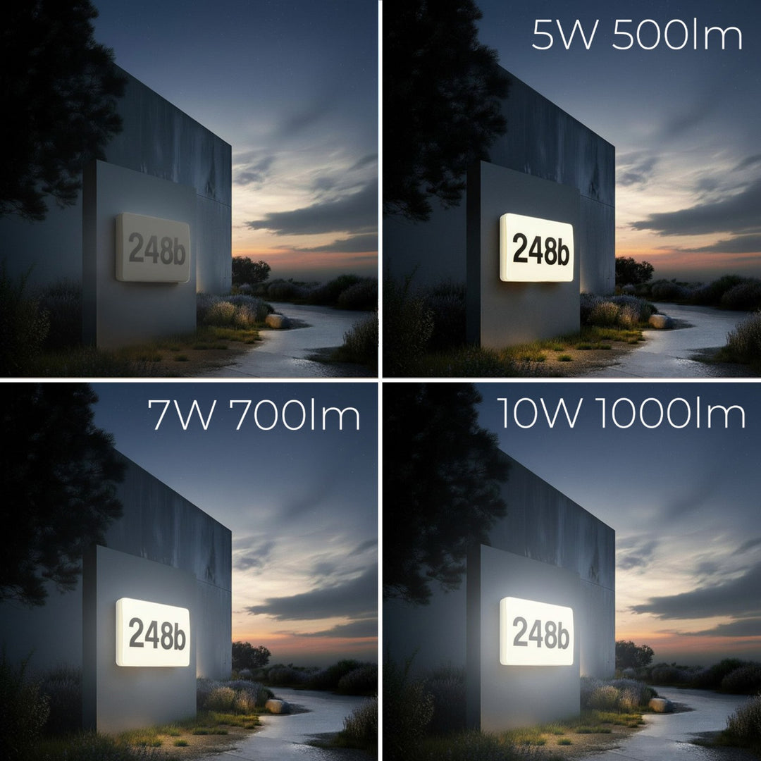 LED svietidlo Maclean, domové číslo, so senzorom súmraku, biele, max. 10 W, IP65, neutrálna farba (4000 K), max. 1000 lm, MCE292 W