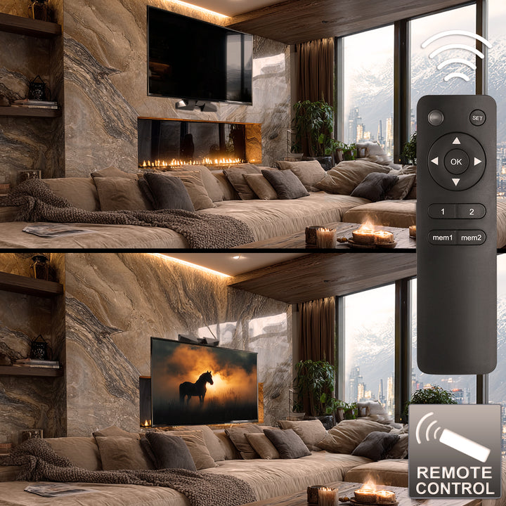 Držiak Maclean,Elektrický televízor nad krb, Max. rozmer 600x400, Diaľkové ovládanie, 37"-70", 35kg, MC-891