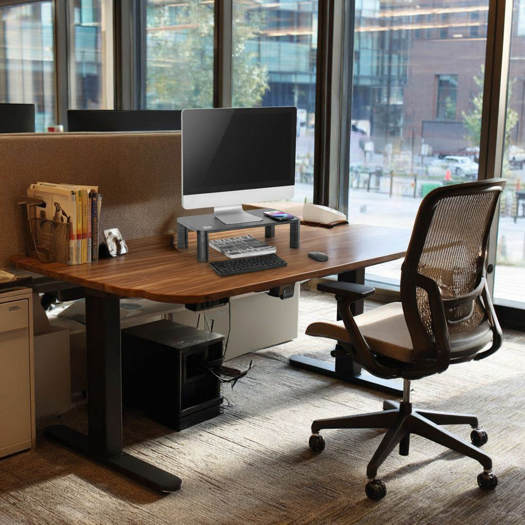 Stojan na monitor Ergo Office, nastaviteľný, s bezdrôtovou nabíjačkou Qi, max. 20 kg, 17-32", ER-415