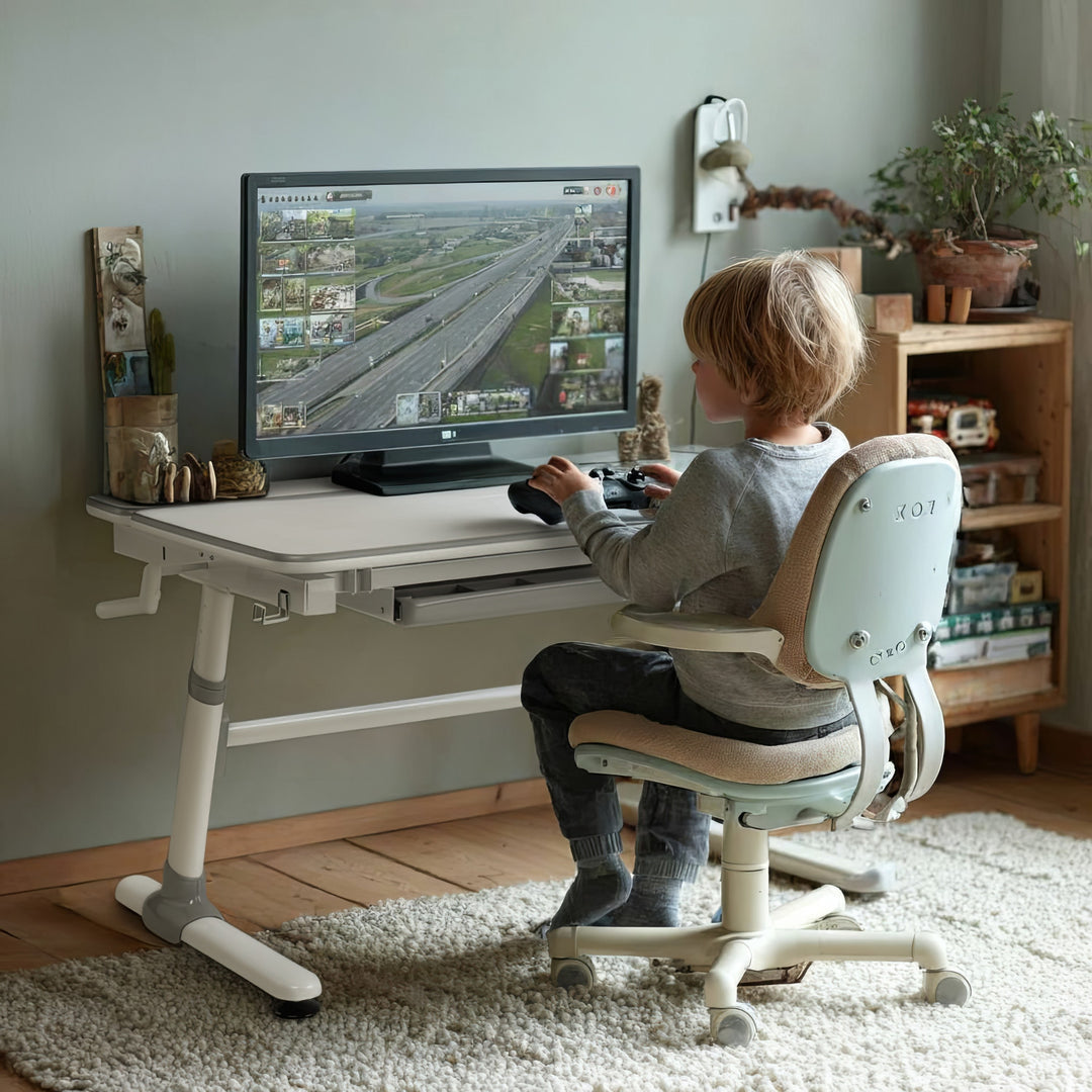 Ergo Office ergonomický výškovo nastaviteľný detský stôl, sivý, max. 100 kg, ER-417 2cz