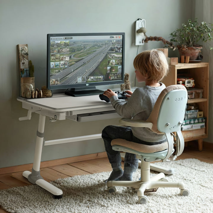 Ergo Office ergonomický výškovo nastaviteľný detský stôl, sivý, max. 100 kg, ER-417 2cz