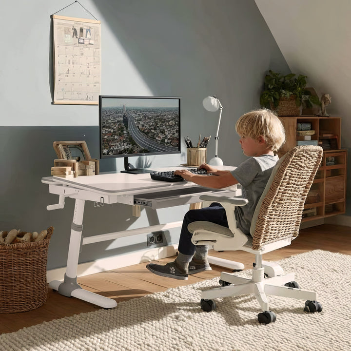 Ergo Office ergonomický výškovo nastaviteľný detský stôl, sivý, max. 100 kg, ER-417 2cz