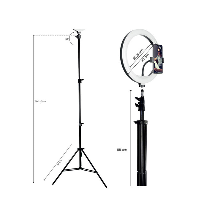 Prstencové svetlo RING 30cm TRACER so statívom 210cm