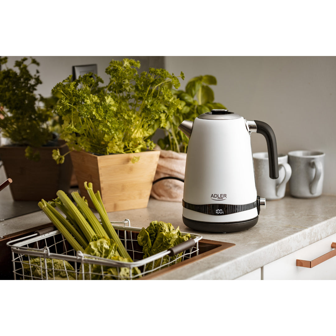 Rýchlovarná kanvica Adler, bezdrôtová, LCD displej, 2200 W, 1,7 l, AD 1295w