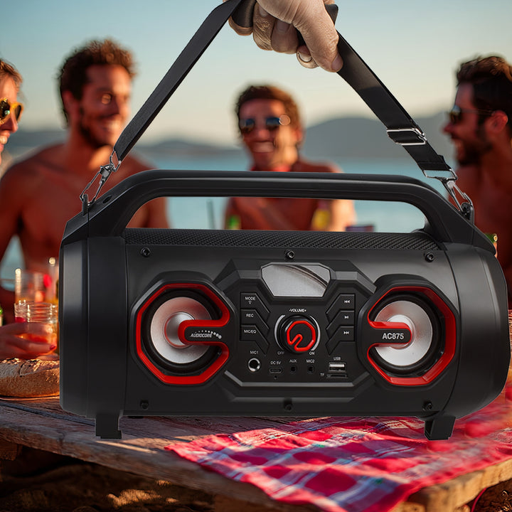 Prenosný reproduktor Audiocore bazooka, bluetooth 5.0, FM rádio, micro karta, SDIPX4, 2000mAh, AC875
