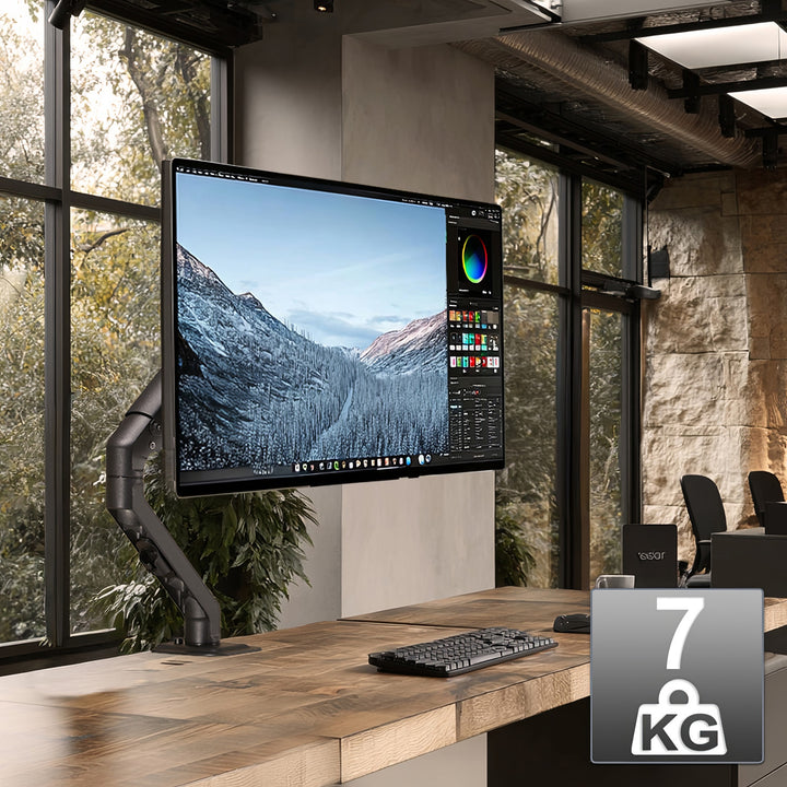 Univerzálny stolový držiak pre monitor Maclean, plynová pružina 17"-27" 7 kg, VESA 75x75,100x100, MC-906