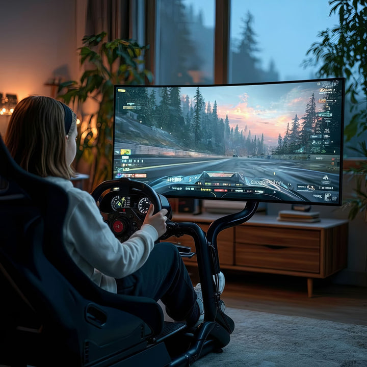Pretekársky simulátor Kokpit 3 v 1 Sedadlo do 130 kg Držiak radiacej páky Stojan na riadidlá Držiak TV do 50" Max. Vesa 400x200 ...