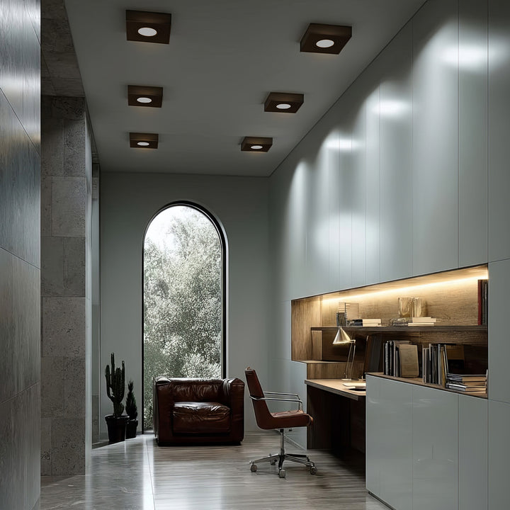 Maclean MCE464B Bodové stropné svietidlo / rám pre vstavané reflektory pre svetelné zdroje MR16 / GU10 max. 35 W IP20 (hranaté, čierne)