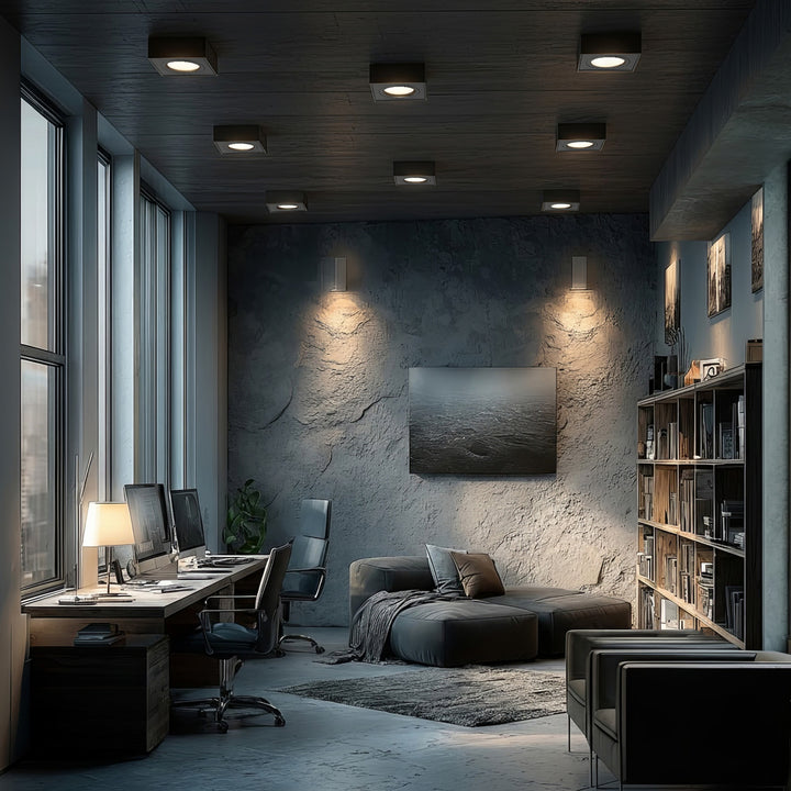 Maclean MCE464B Bodové stropné svietidlo / rám pre vstavané reflektory pre svetelné zdroje MR16 / GU10 max. 35 W IP20 (hranaté, čierne)