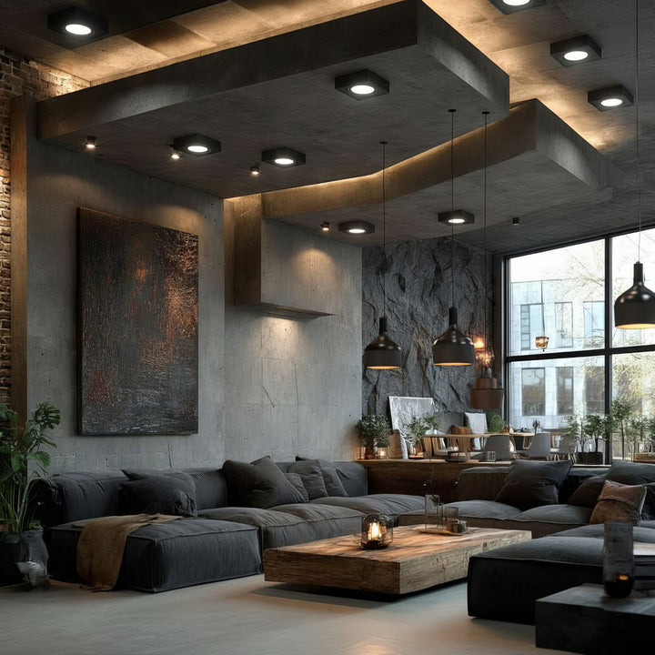 Maclean MCE464B Bodové stropné svietidlo / rám pre vstavané reflektory pre svetelné zdroje MR16 / GU10 max. 35 W IP20 (hranaté, čierne)