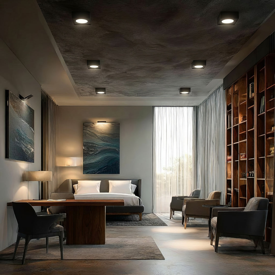 Maclean MCE464B Bodové stropné svietidlo / rám pre vstavané reflektory pre svetelné zdroje MR16 / GU10 max. 35 W IP20 (hranaté, čierne)