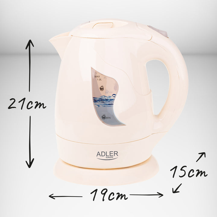 Akumulátorová kanvica Adler, 850W, 1L, béžová, AD 08 b