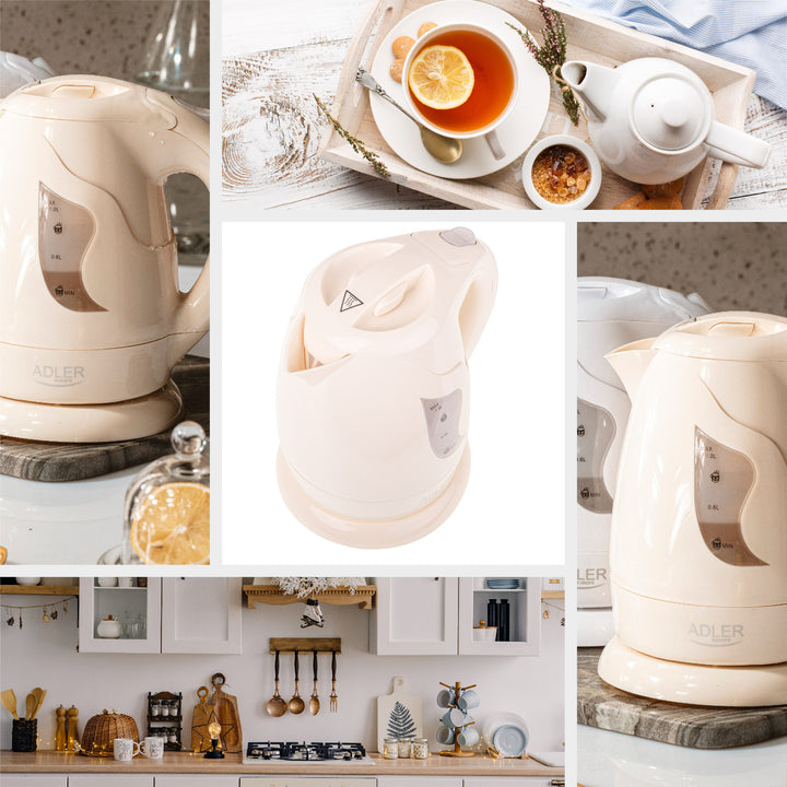 Akumulátorová kanvica Adler, 850W, 1L, béžová, AD 08 b