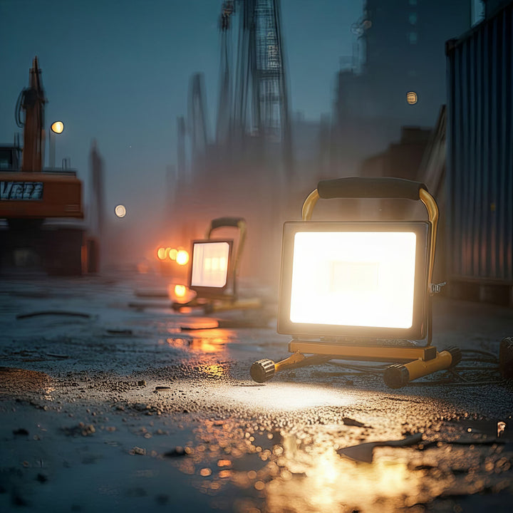 Maclean MCE632 Žltý podlahový stojan pre Maclean LED reflektor Oceľový nastaviteľný uhol MCE550/650 MCE652
