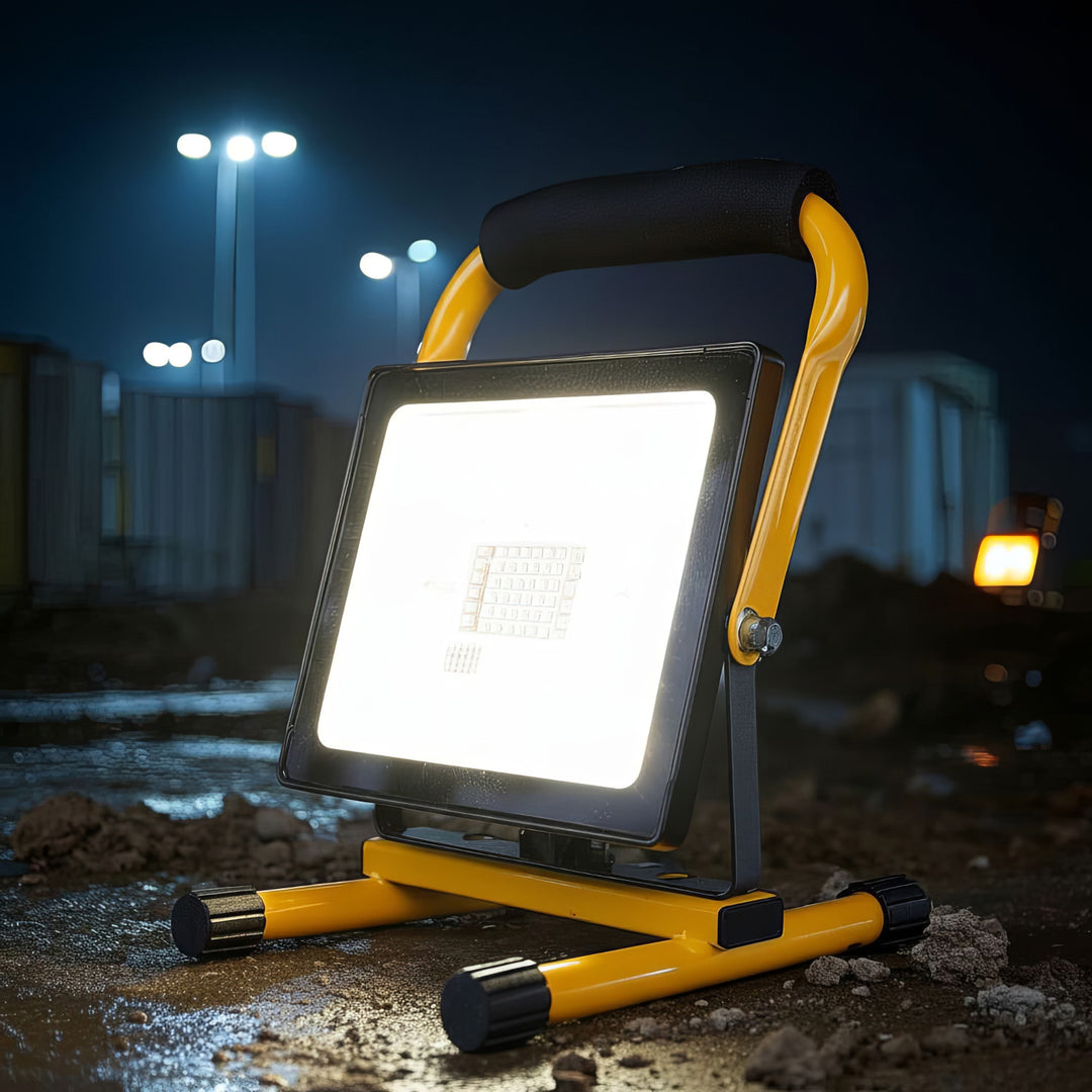 Maclean MCE632 Žltý podlahový stojan pre Maclean LED reflektor Oceľový nastaviteľný uhol MCE550/650 MCE652