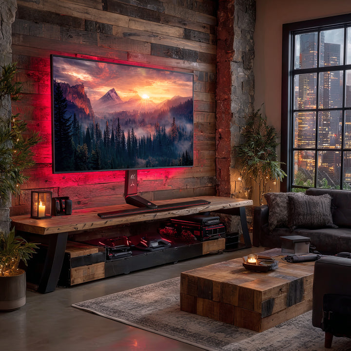 Držiak na herný monitor NanoRS, výškovo nastaviteľný, RGB LED, 32-55", max. VESA 400x400, max. 40 kg, RS167