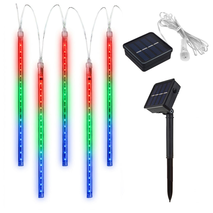 Maclean MCE411 Solárne LED svetlá 2,4 m, 144 LED diód, LED režim, 800mAh Li batéria, padajúce rampúchy