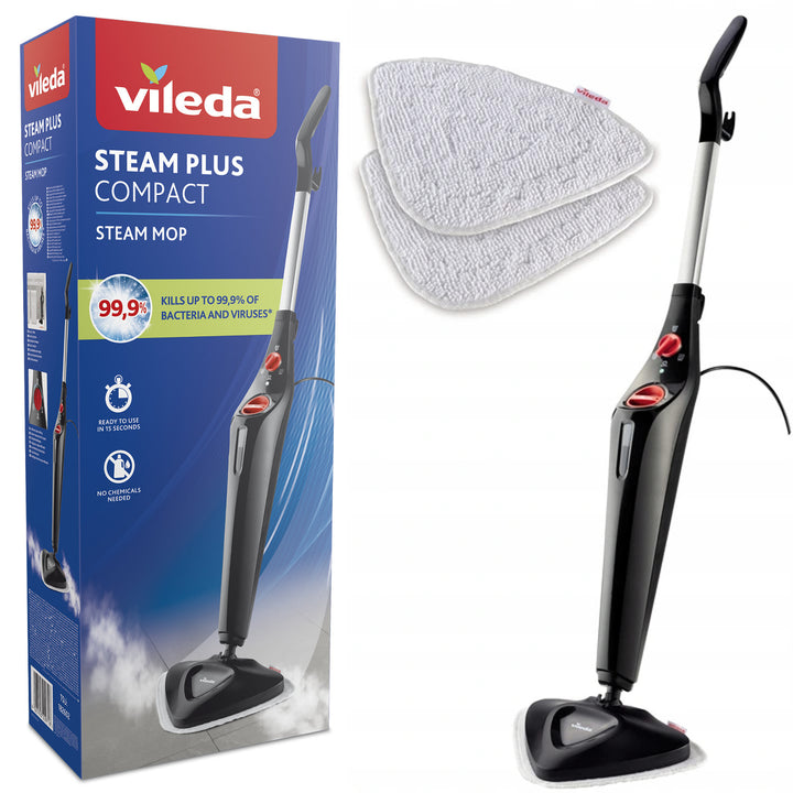 Parný mop Vileda Steam Plus Compact, výkon 1550 W, objem nádrže 400 ml, 2 náplne,