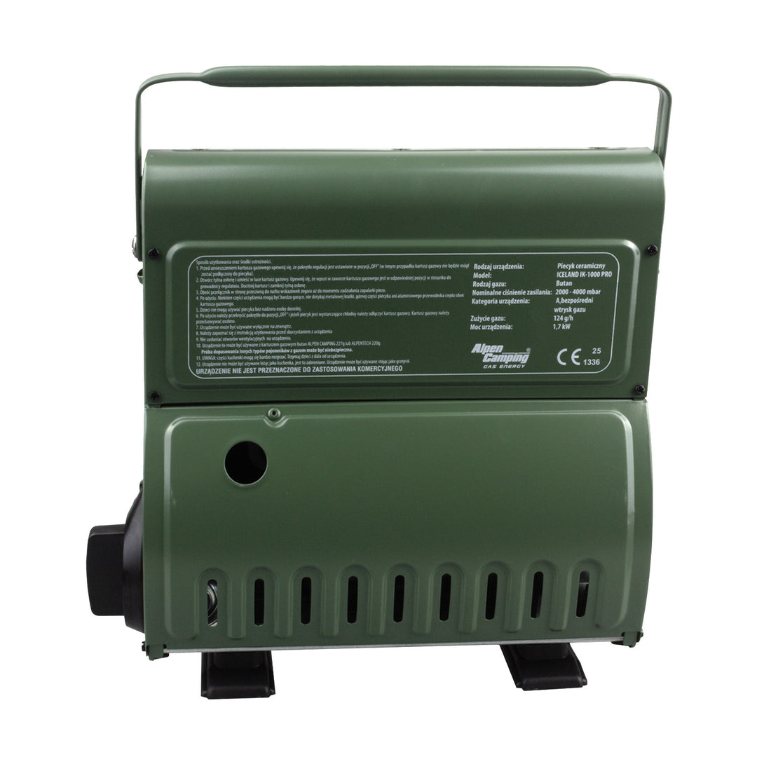 Prenosný plynový ohrievač Alpen Camping, spotreba plynu 124 g/h, piezoelektrické zapaľovanie, IK-1000 PRO, ICELAND