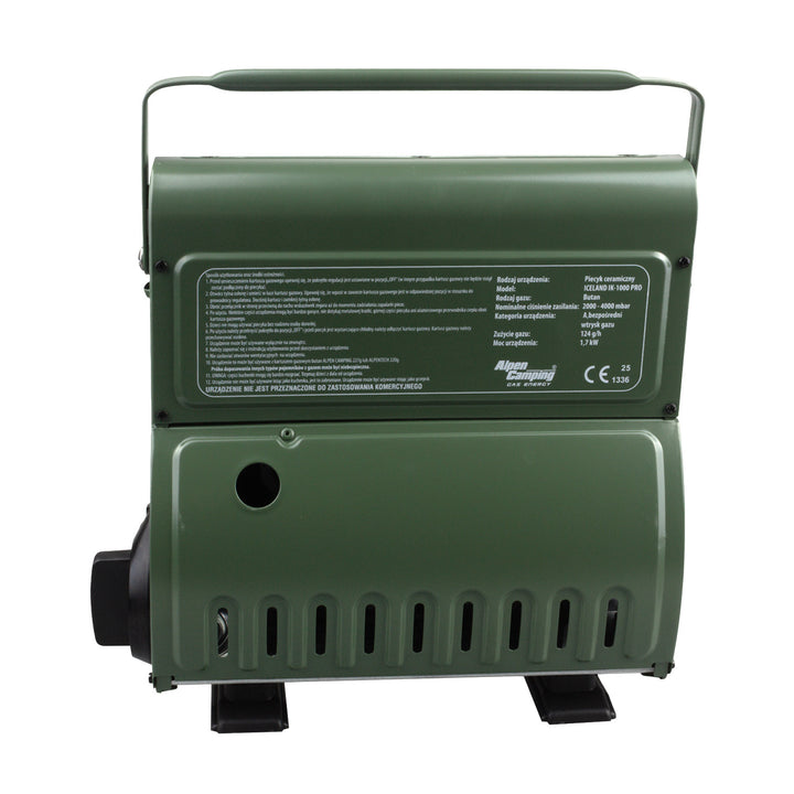 Prenosný plynový ohrievač Alpen Camping, spotreba plynu 124 g/h, piezoelektrické zapaľovanie, IK-1000 PRO, ICELAND