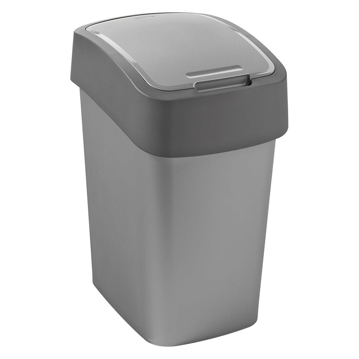 Odpadkový kôš Cuver, triedenie, s vekom, sivý, strieborný rám, 25 l, Flip Bin