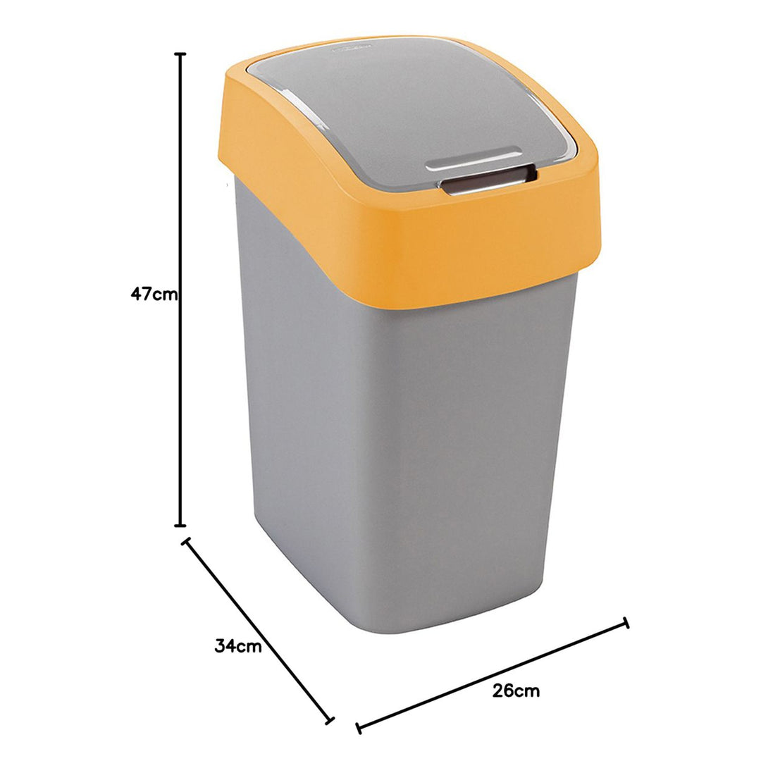 Odpadkový kôš Cuver, triedenie, s vekom, sivý, oranžový rám, 25 l, Flip Bin