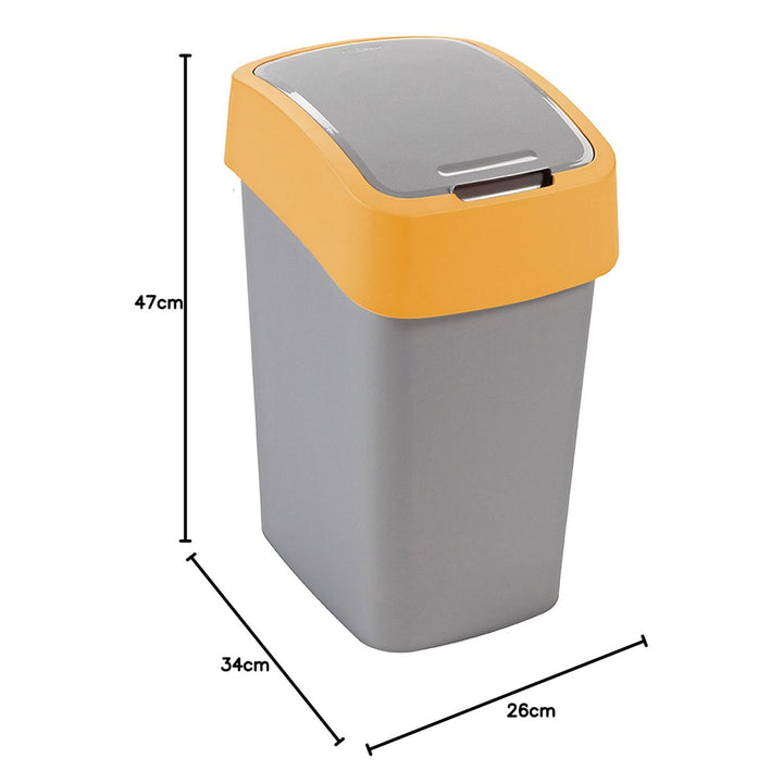 Odpadkový kôš Cuver, triedenie, s vekom, sivý, oranžový rám, 25 l, Flip Bin