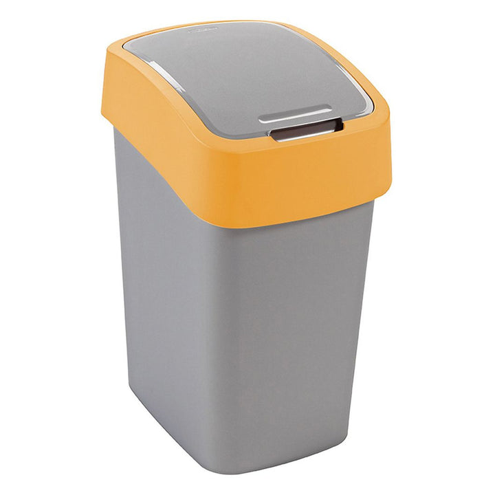 Odpadkový kôš Cuver, triedenie, s vekom, sivý, oranžový rám, 25 l, Flip Bin