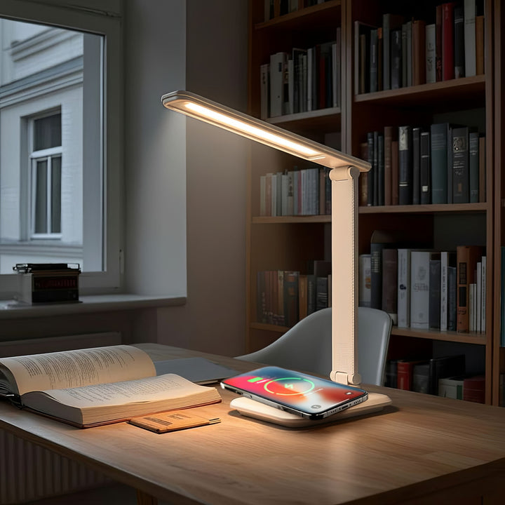 Stmievateľná stolová LED lampa Stolová lampa 9W s indukčnou nabíjačkou Qi